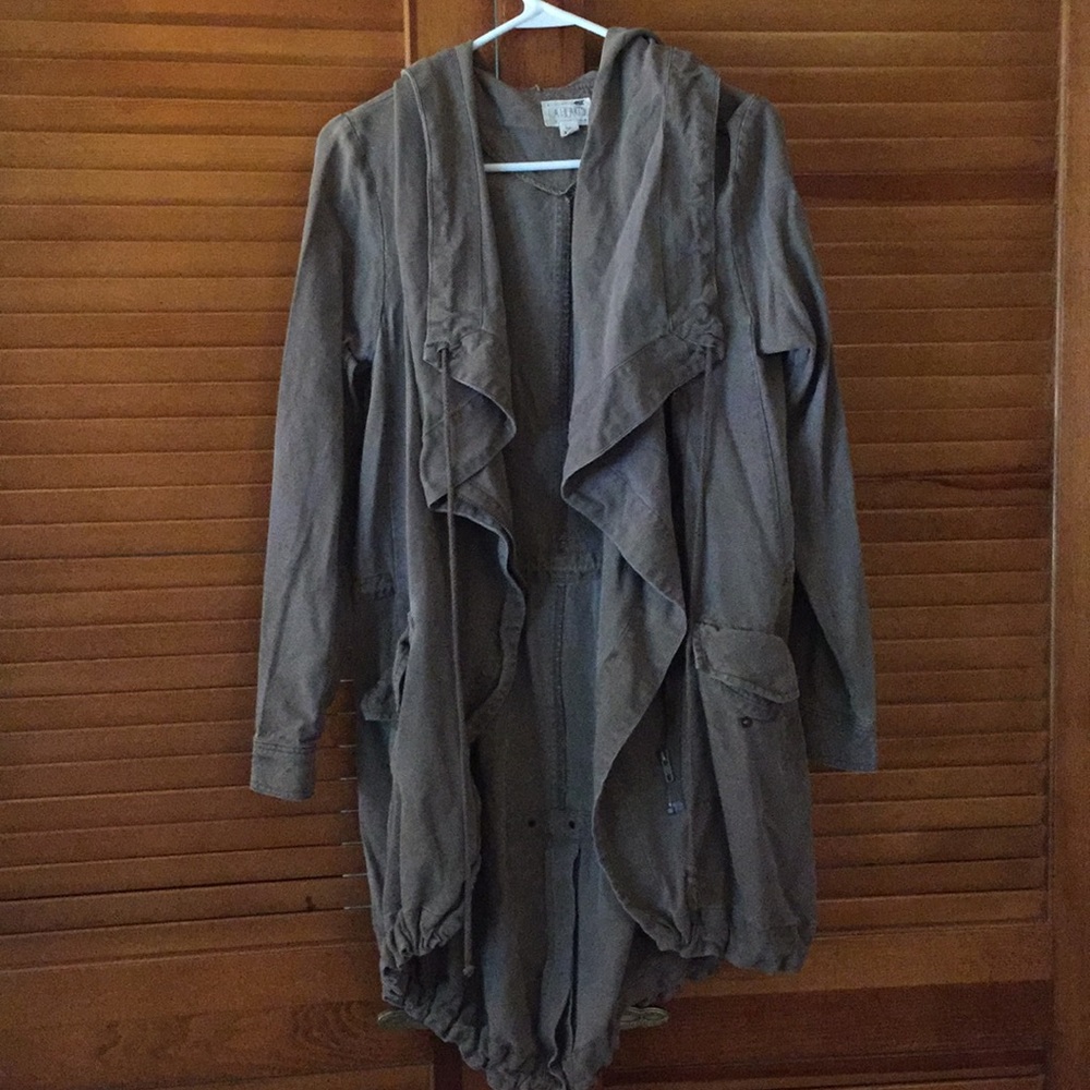 LA Hearts Olive Hooded Jacket Sz XS